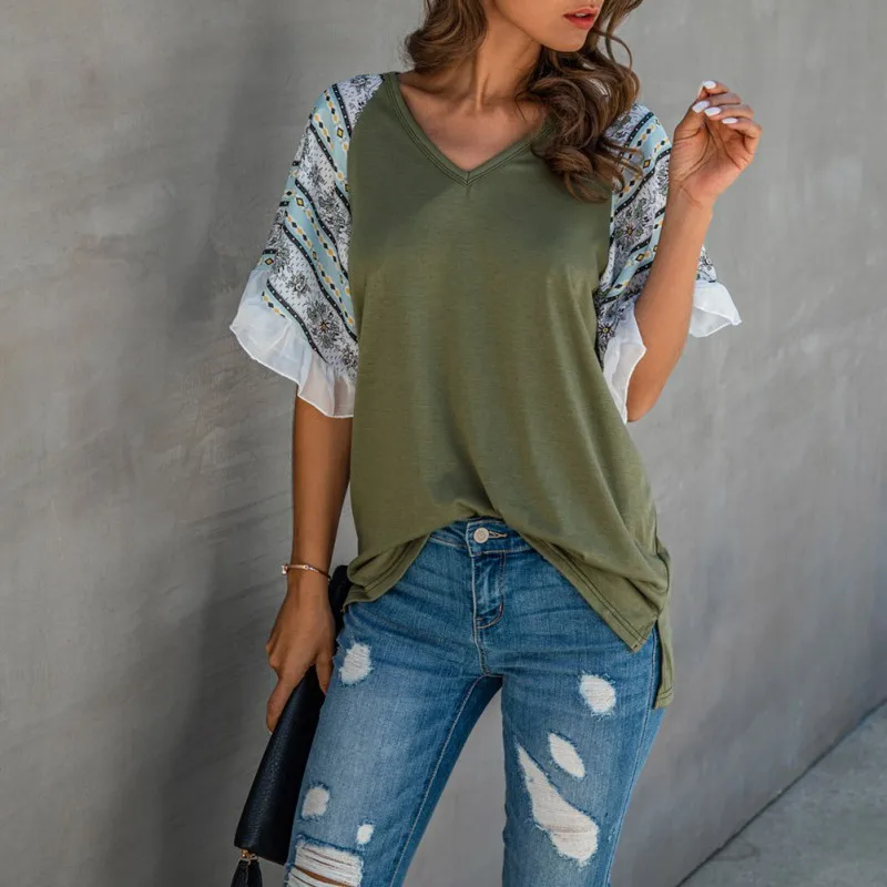 

Women Short Sleeve Butterfly Sleeve T-Shirt Women Casual Tee Shirt Loose Tops Casual Summer T Shirts