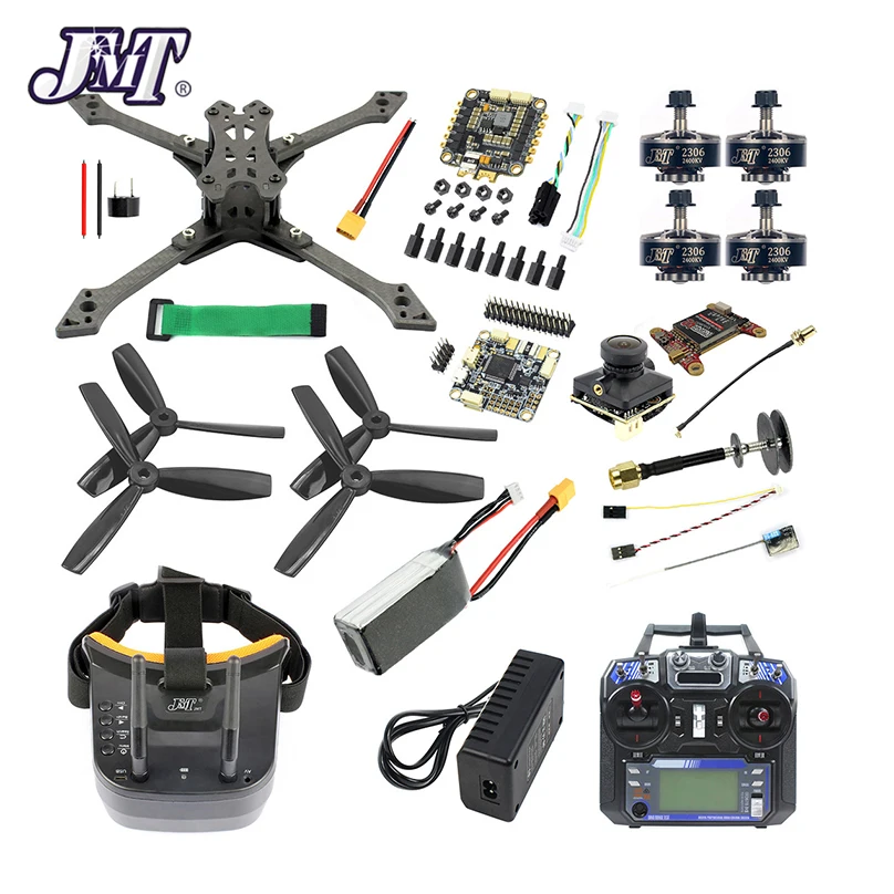 Полный комплект с очками FPV 220 мм DIY гоночный Дрон Квадрокоптер BS430 35A ESC F4 Pro V2