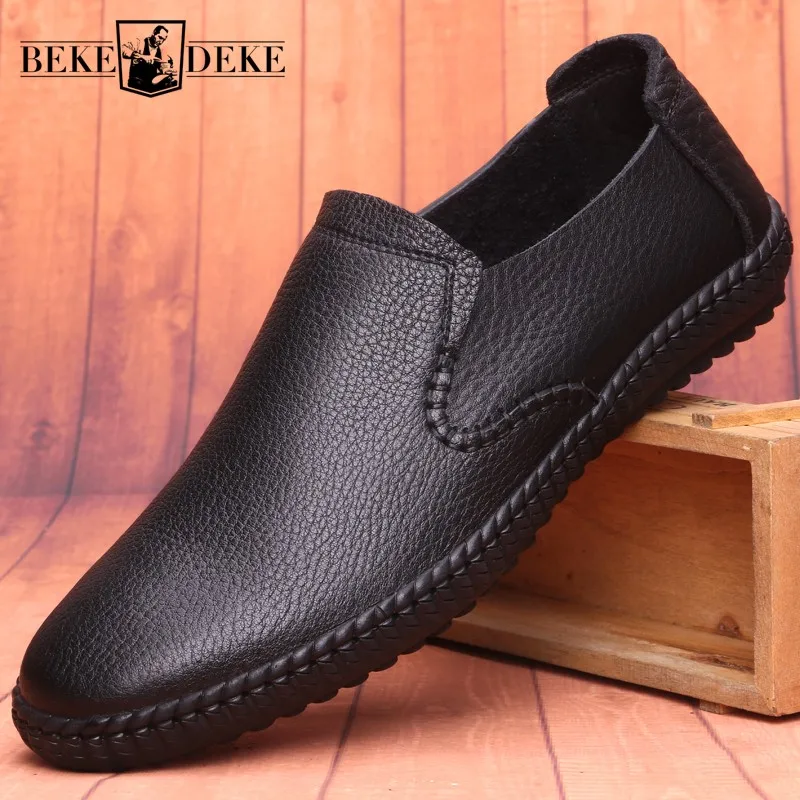 Мужские лоферы из натуральной кожи дышащая повседневная обувь на плоской