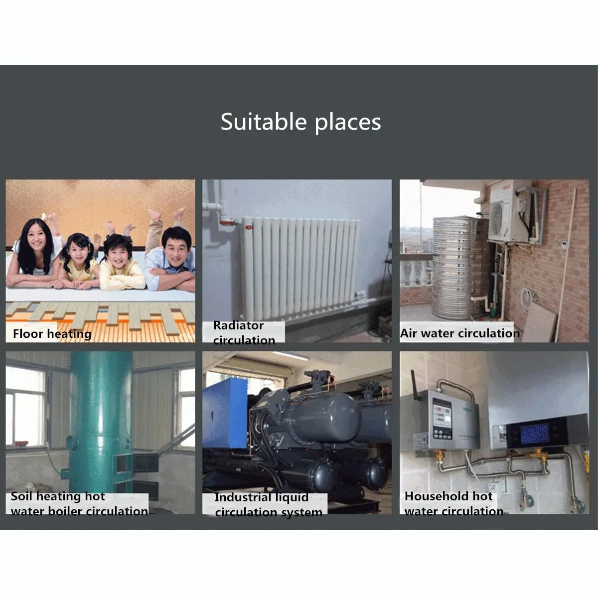 

100W Booster Pump Circulation Pump Accessories With Switch Heating System Circulation Pumps 220V Hot Water Air Heating