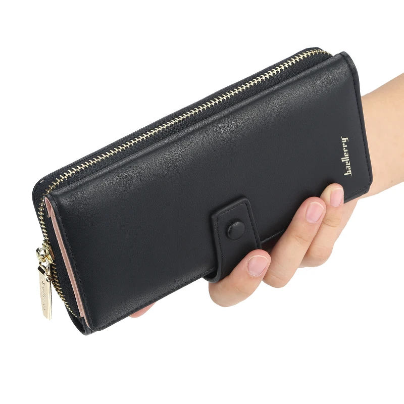 Женские кошельки Дамский клатч из искусственной кожи на молнии с держателем для