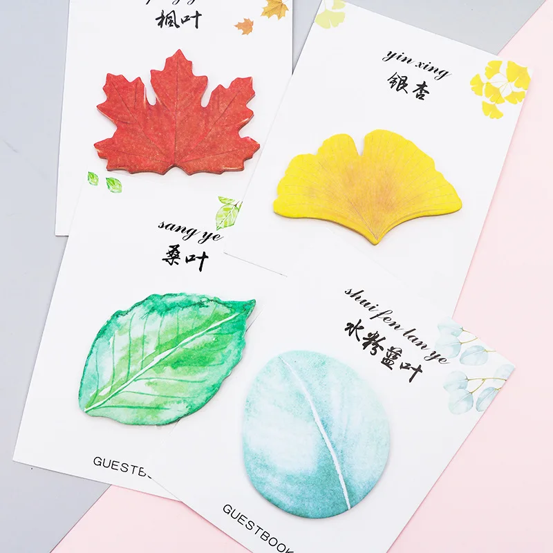 

Adhesive Notes Sticky Note Paper Leaf Student Office Message Notepad Postit Notes Bookmarks Stickers School Supplies Self-Stick