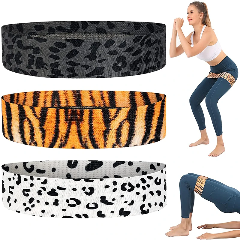 

Resistance Band Leopard Print Sports Fitness Nonslip Elastic Gym Pull Rope Home Draw Yoga Pilate Leg Exercise Hip Train