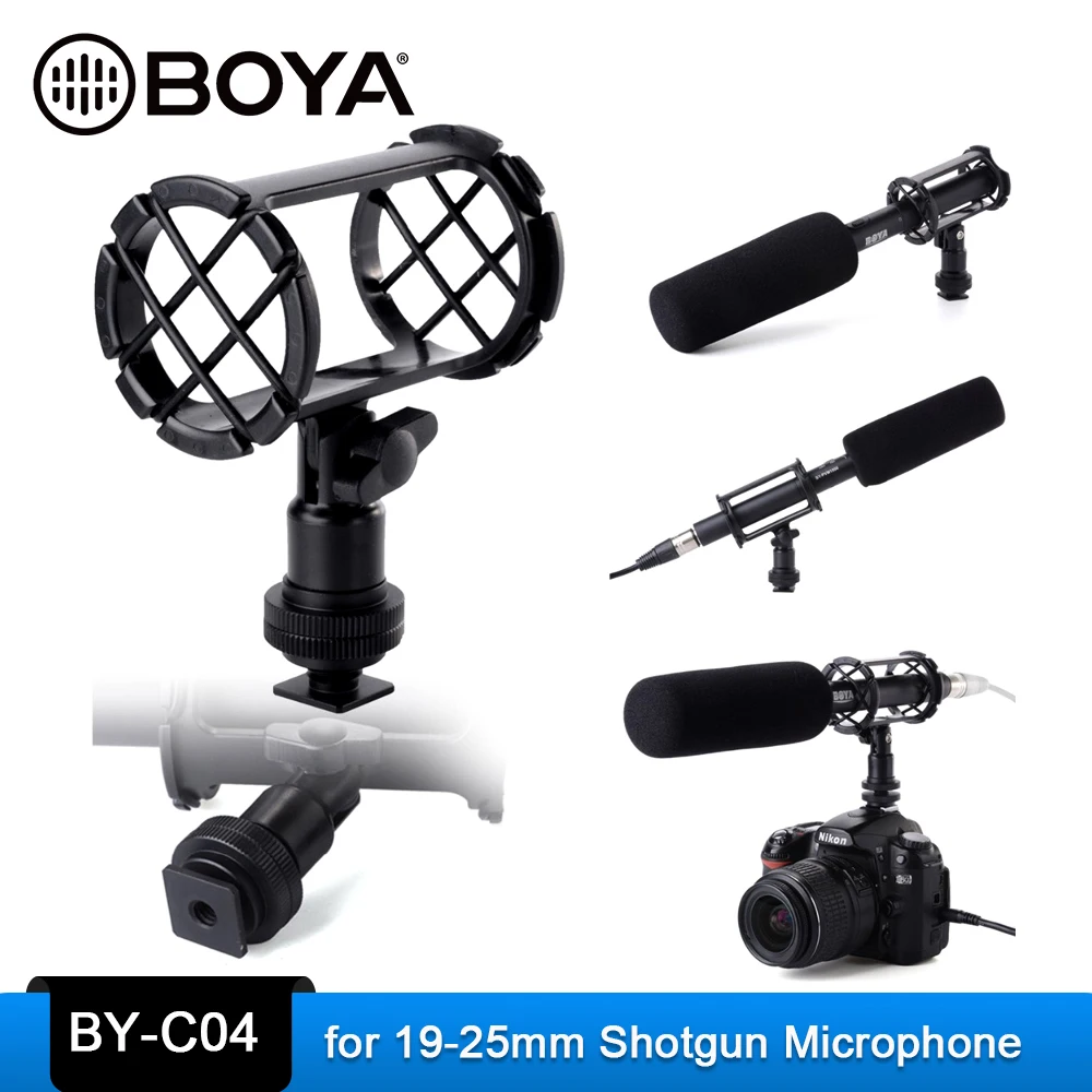 BOYA BY C04 амортизирующее крепление для камеры с микрофоном AKG D230 senheхаб ME66 Rode NTG