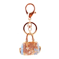 fashion keyring creative handbag shaped design keychain crystal purse bag key chain