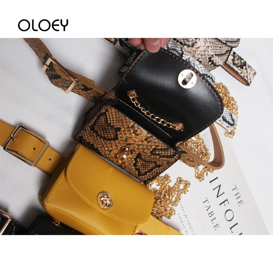 Fashion Women Waist Pack Serpentine Fanny Pu Leather Bag Snake Skin Belt Bags Female Purse Chest Shoulder | Багаж и сумки