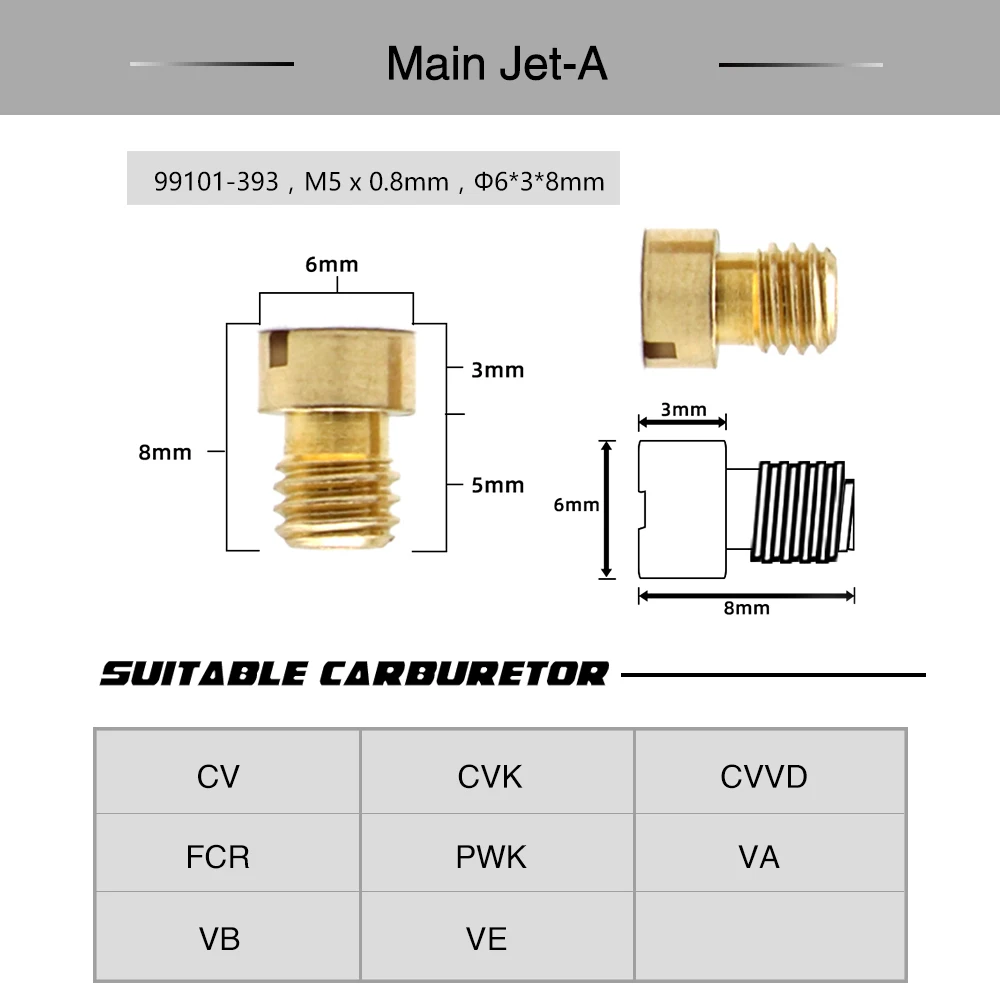 ALCON 10pcs гоночный карбюратор Pilot Jet Main Jet/медленные тиски инжекторы для PWK PWM PJ PE PD FCR