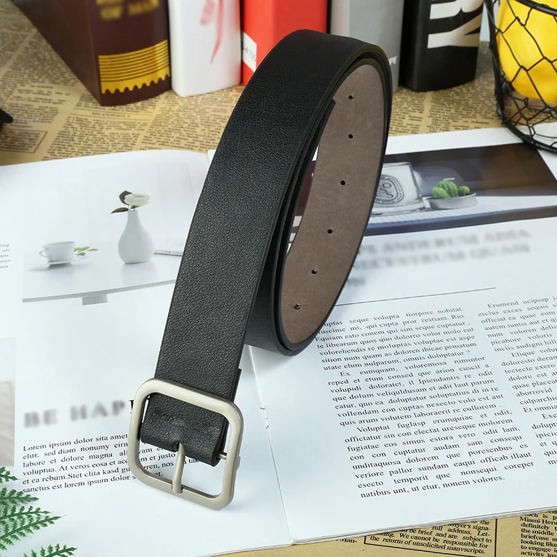 Непористый женский ремень модный простой студенческий широкий яркого цвета для