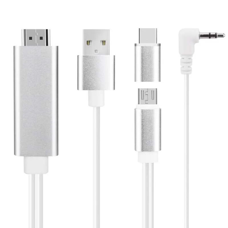 Micro USB C Type To HDMI-compatible Converter Digital AV Cable 1.8m 1080P 2 In 1 Mirror Screen TV Stick adapter For Android | Электроника