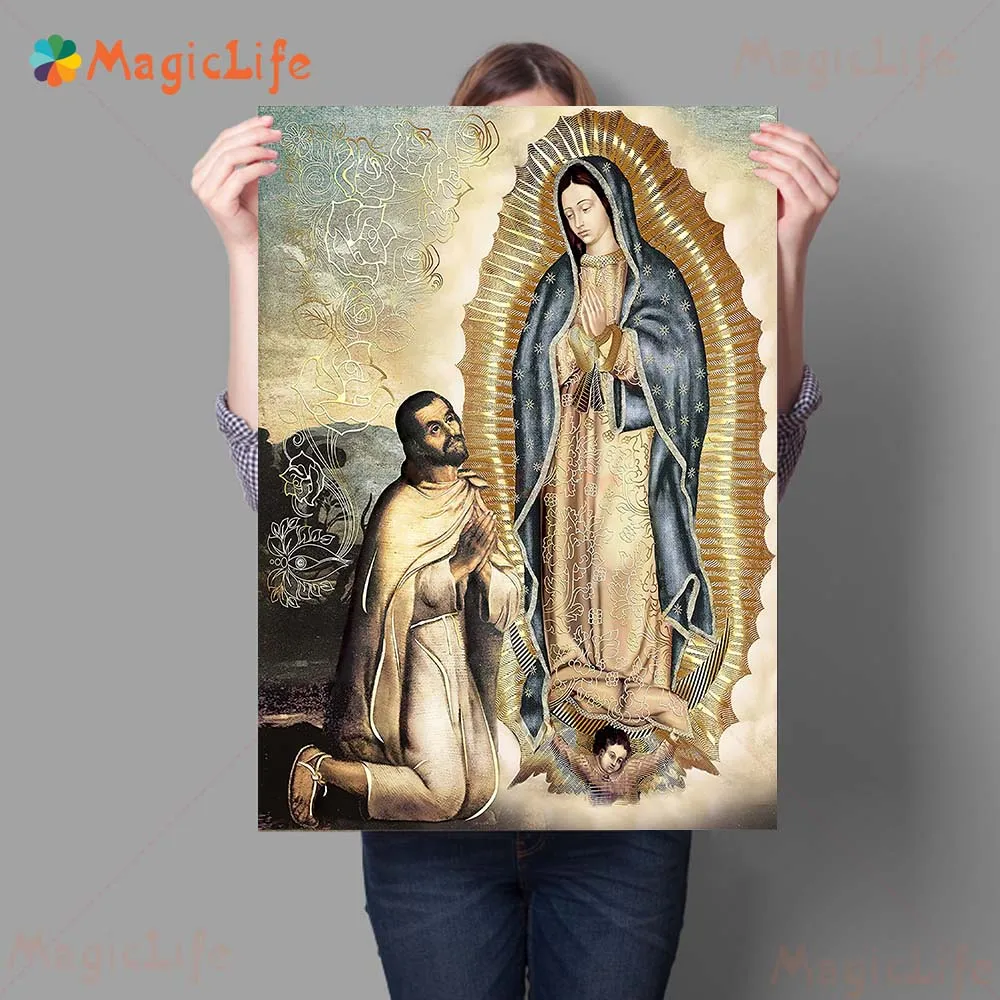 Портрет нашей леди Гуадалупе настенная Картина на холсте современные постеры и