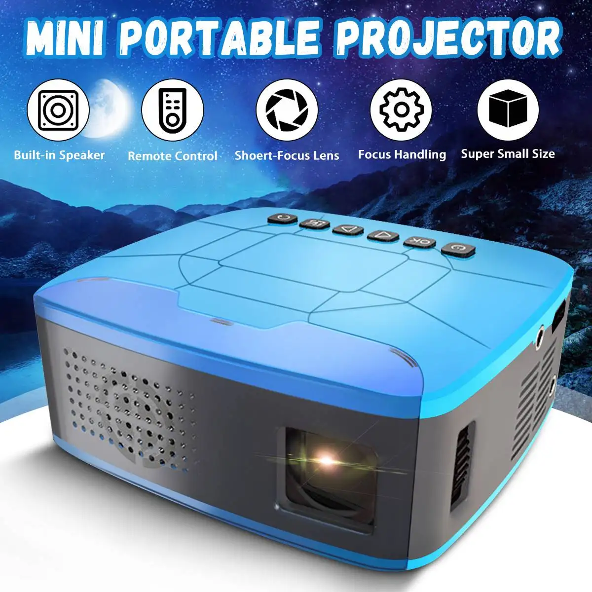 

Мини 1080P проектор светодиодный мультимедиа 680 люмен с короткофокусный дизайн для домашних развлечений светодиодный проектор для домашнего ...