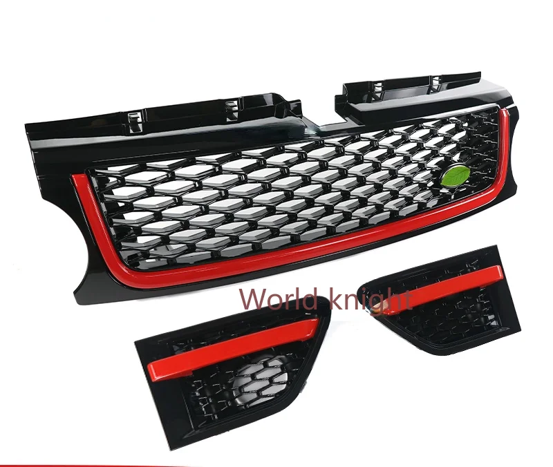 

Car Front Bumper Grille Grill+Air Flow Vent Fender Kit For Land Rover Range Rover Sport 2010-2013 L320 Black Red