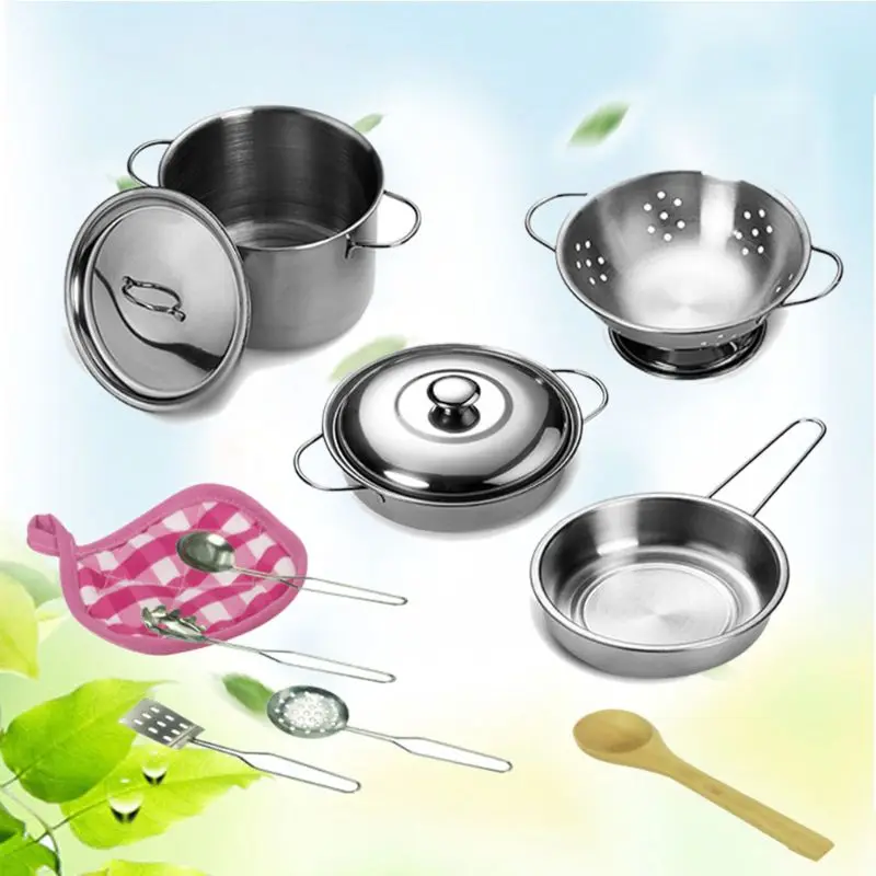 

12 Pcs Cooking Utensils Set for Kid Pretend Play Pot Pan Toy Kids Role Play Toys