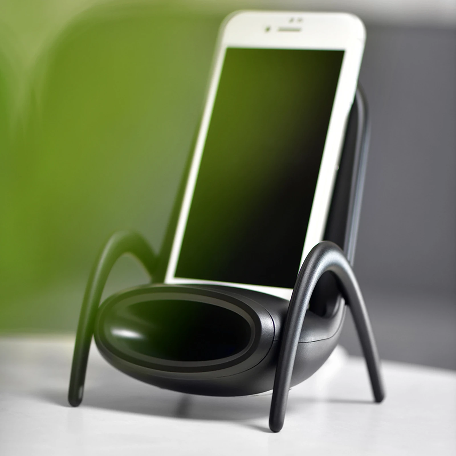 chair shaped mobile phone wireless charging bracket high speed fast charging stand speaker function phone stand blackwhite free global shipping