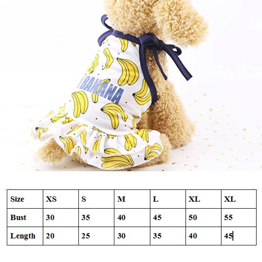 

Fruit Print Pet Dog Dress For Clothes Summer Puppy Dog Clothes Skirt T-shirt Chihuahua Pets Clothing Small Dog Yorkshire Outfits