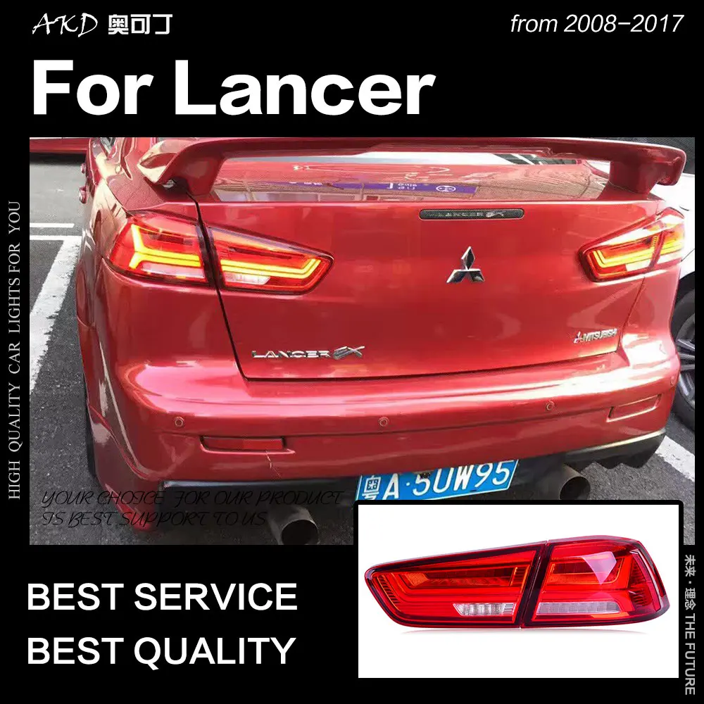 Автостайлинг AKD для Mitsubishi Lancer задние фонари 2008 2017 EX светодиодные DRL сигнал тормоза