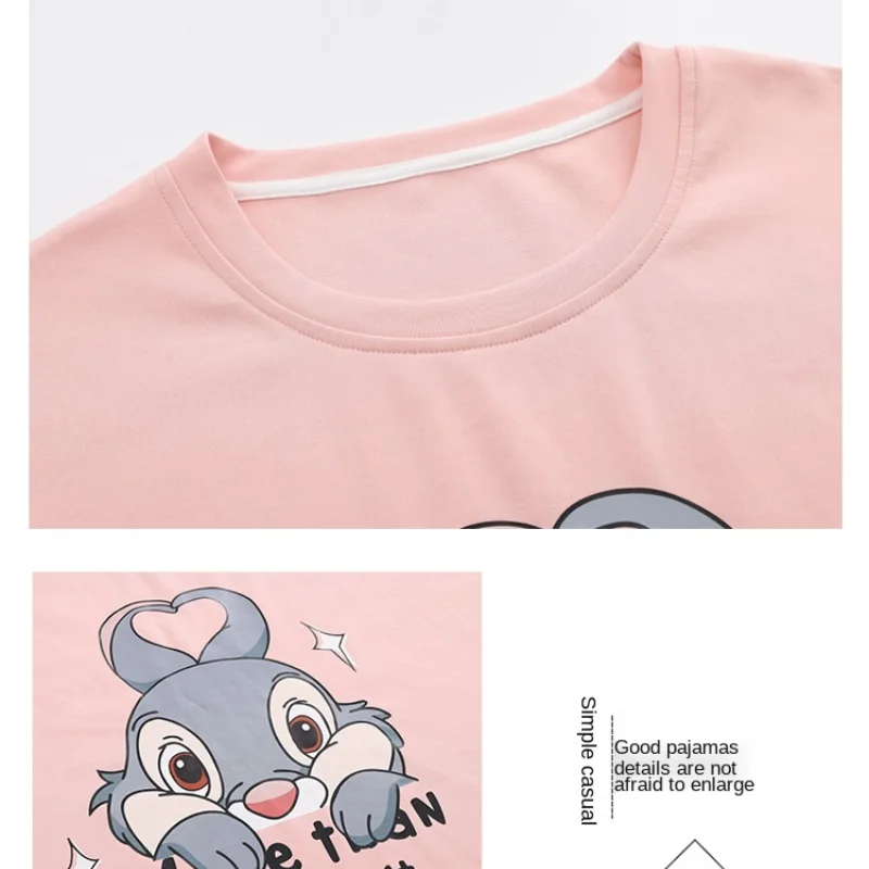 Disney Cotton Pajamas for Women Home Suit Autumn Cute Rabbit Pyjamas Pj Set Soft Nightwear Sleepwear 2021 Pijama Verano Mujer