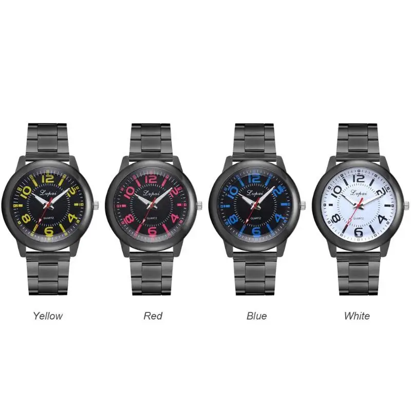 Модные женские наручные часы со стальным ремешком с арабскими цифрами