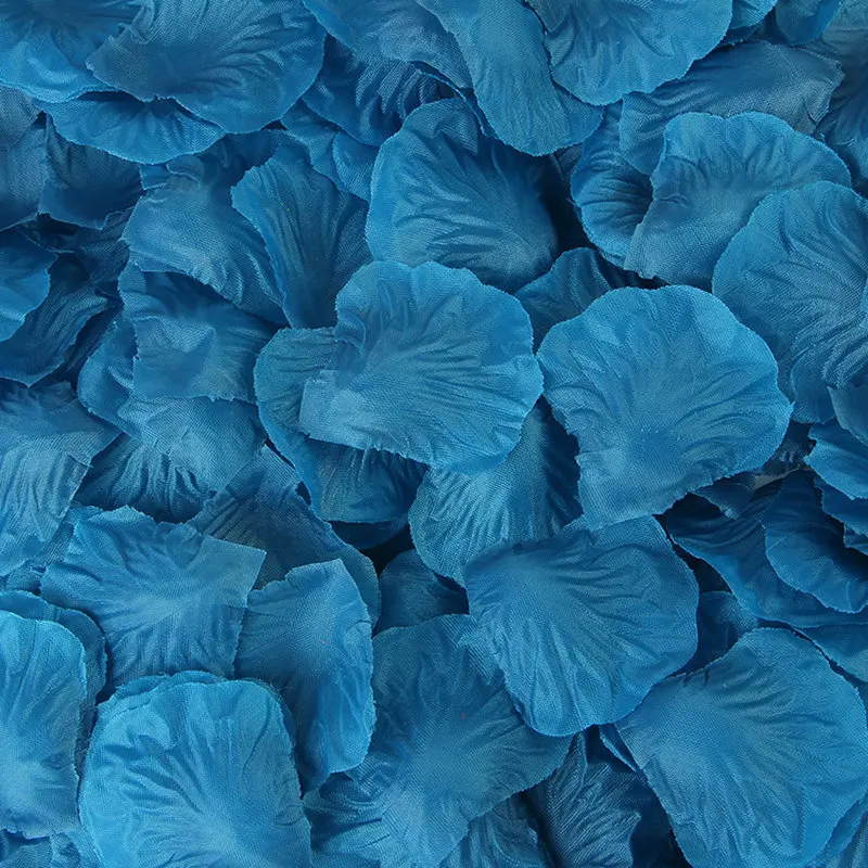 2000pcs/lot Peacock Blue Silk Rose Petals For Wedding Party DIY Decorations Fashion Artificial Flower | Дом и сад