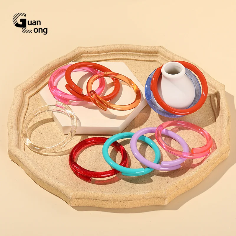 

GuanLong Fashion Transparent Round Bracelet Bangle for Women Jewellery Resin Acrylic Indian Bangles Designer Charms Girls Party