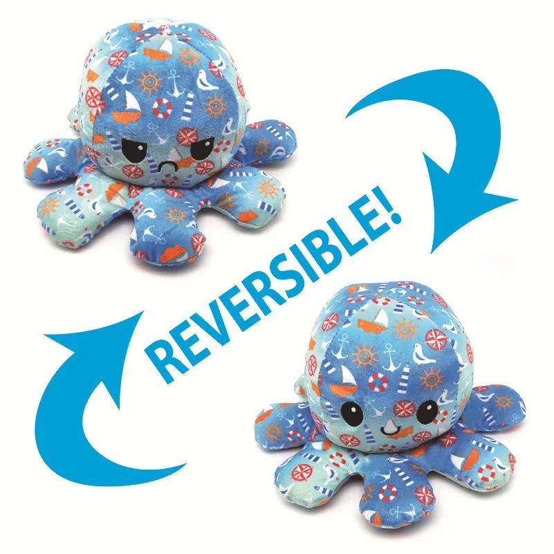 

Furnishing Flip Stuffed Toys Gift Pulpito Kids Newly-arrived Ne Tow-sidee Toys Doll Flip Octopus Plush Doll Toys Cute Party Soft