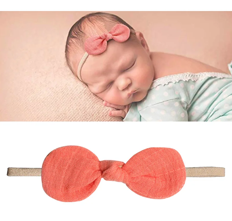 New Baby Girls Луки Оголовье 10 шт. / Компл. Эластичные Нейлоновые Ободки для Девочек Симпатичные Принты Луки Оголовье Набор Детские Аксессуары Для Волос