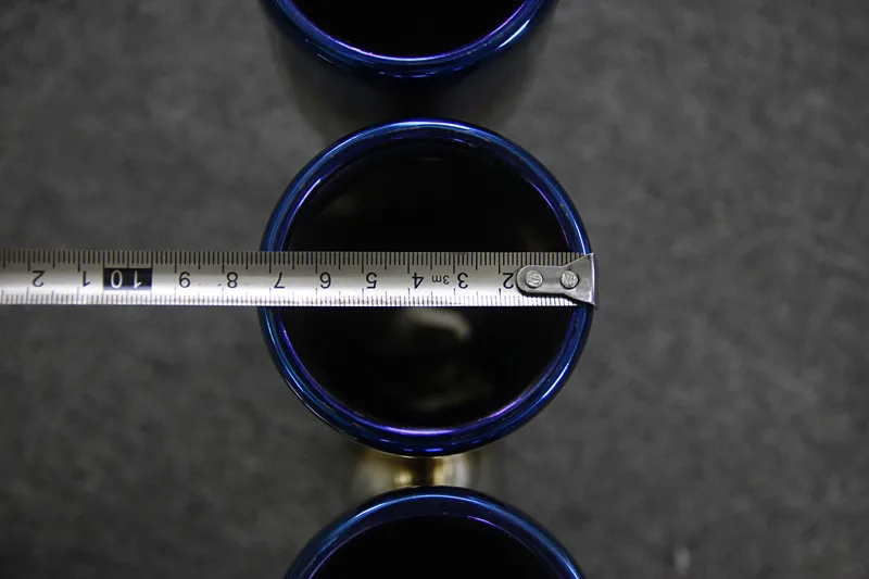 

1 Pcs Car Exhaust System Accessories Blue 304 Stainless Steel Length About 280mm r Car Universal Exhaust Pipe Muffler Tip