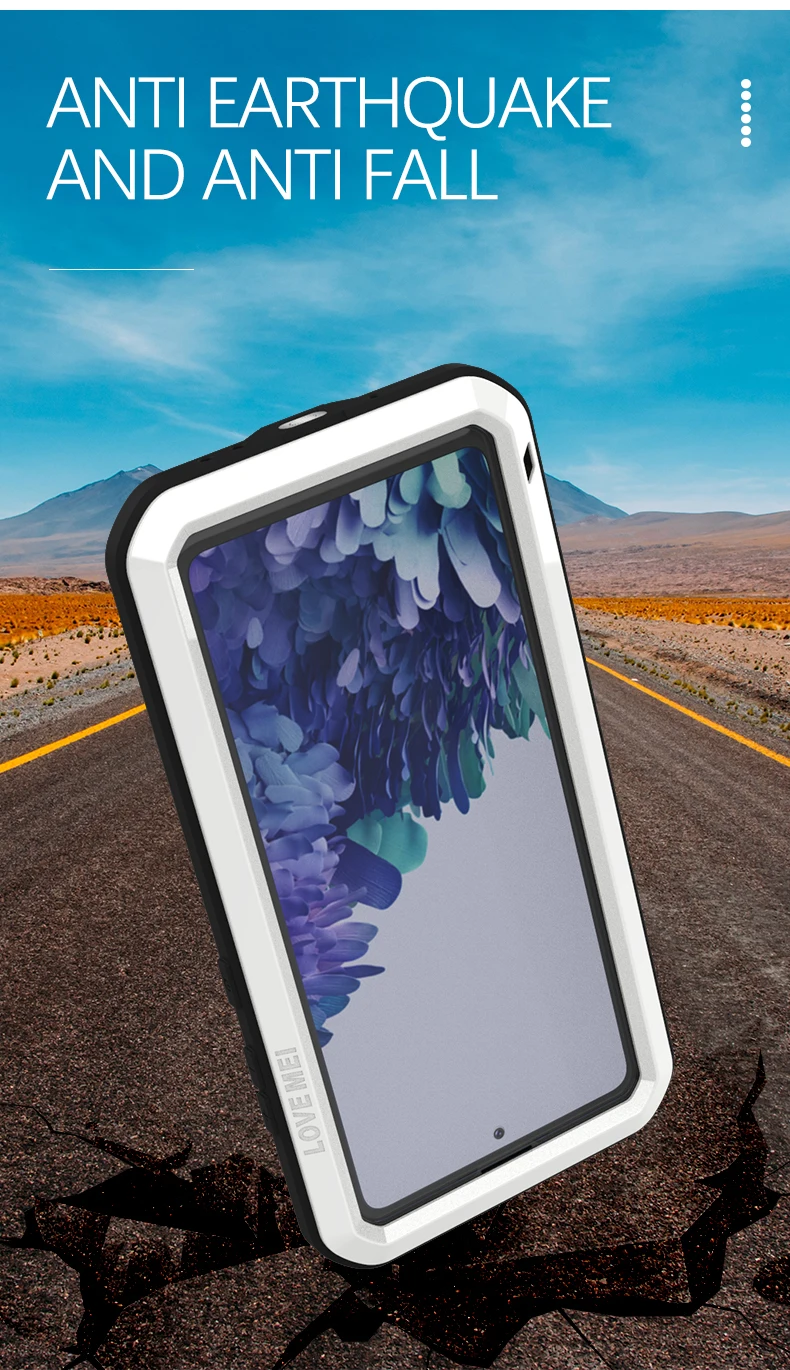Чехол LOVE MEI совместимый с Samsung Galaxy S20 FE 2020 Алюминиевый металлический чехол Gorilla Glass