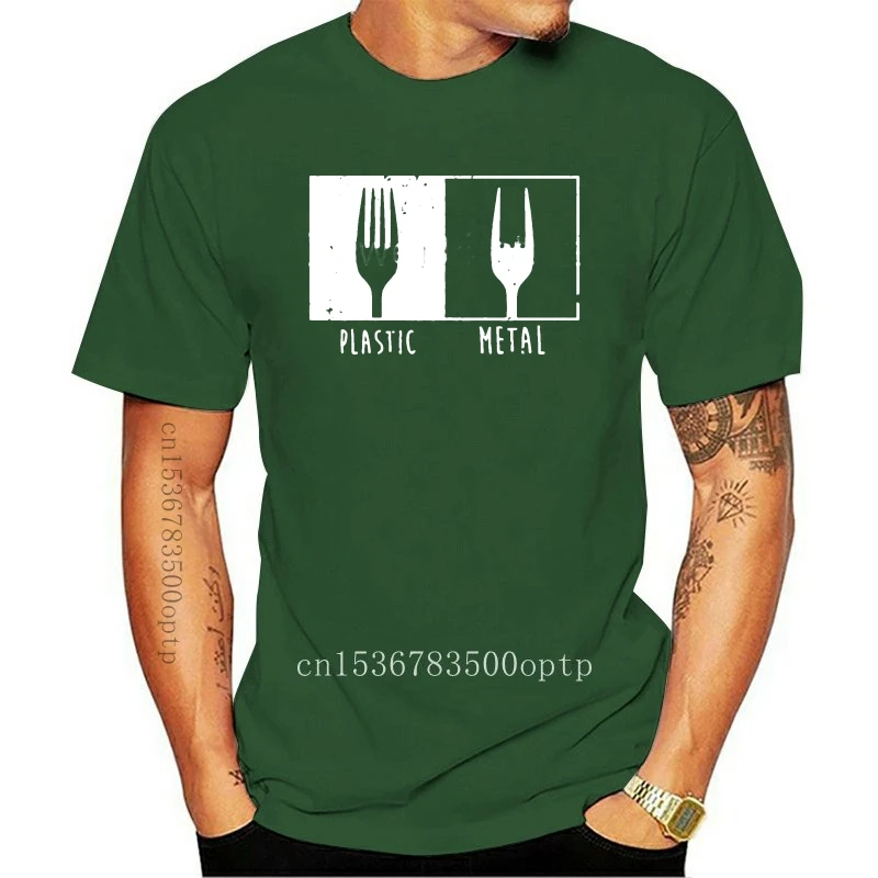 

New Fashion T Shirt 100% Cotton 2021 brand men shirt Metal Fork men's casual fashion T-shirt round neck cool man's T-shirt
