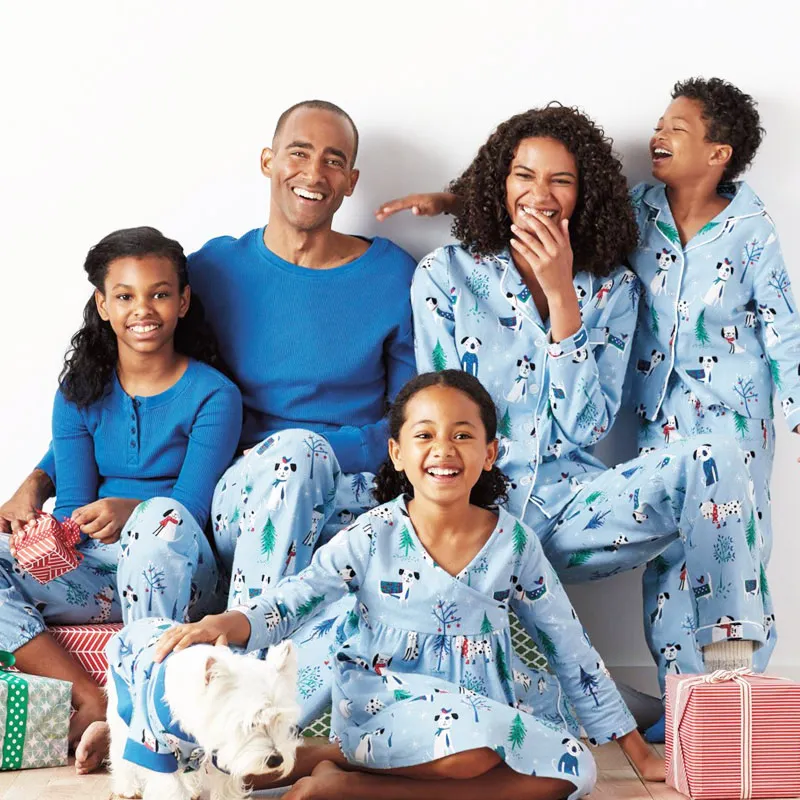 Новогодние Семейные рождественские пижамы одинаковые комплекты для семьи