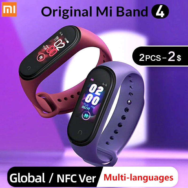 Смарт браслет Xiaomi Mi Band 4 3 цвета AMOLED экран фитнес трекер|Смарт-браслеты| |