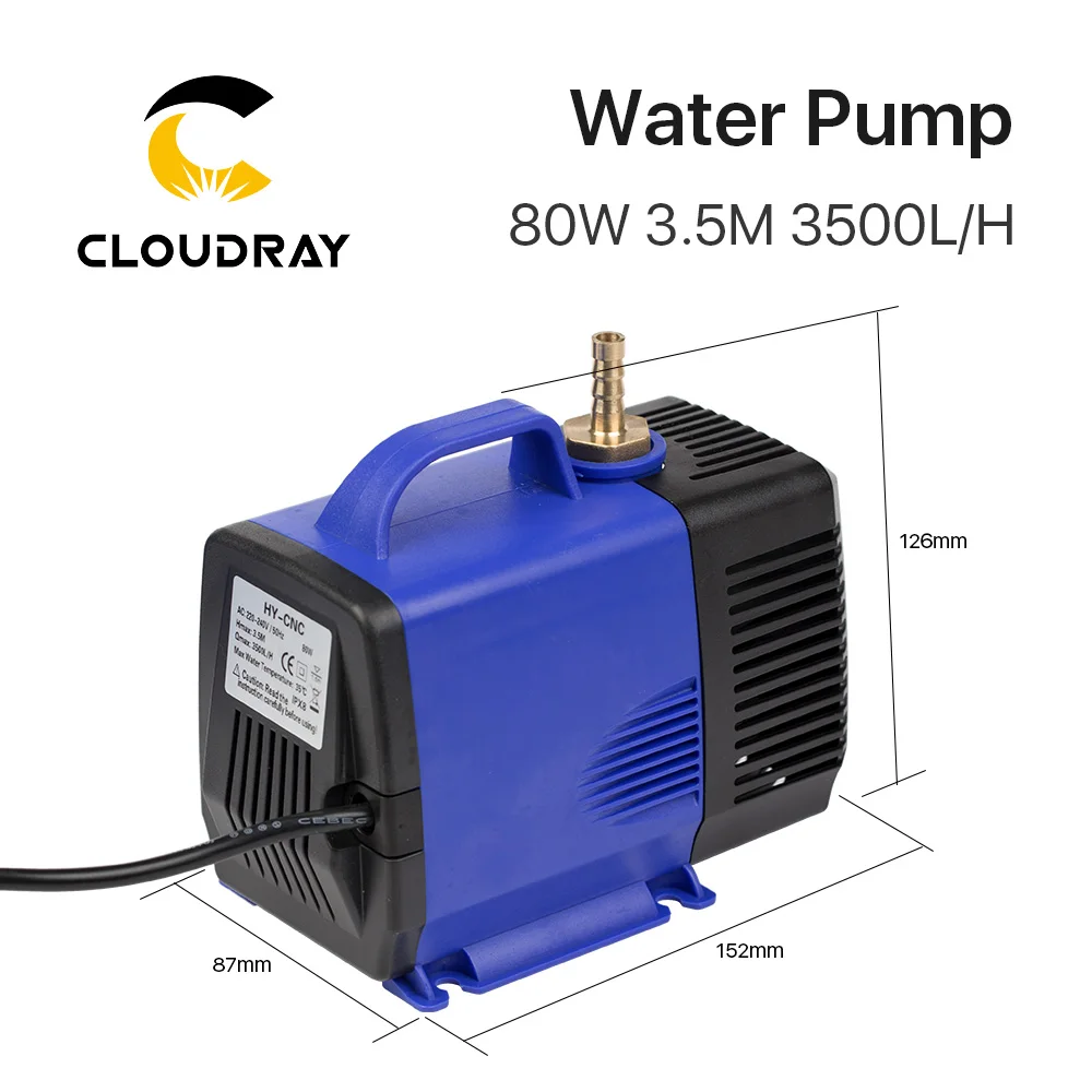 Погружной водяной насос 80 Вт 3 5 м 3500л/ч IPX8 220 В для CO2 лазерной гравировки резки|water