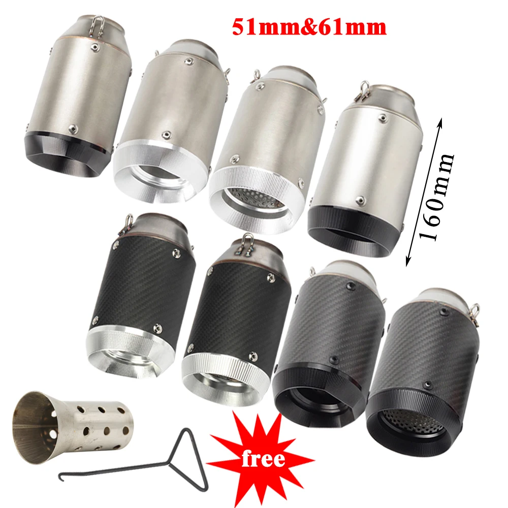 Универсальная 51 мм 61 выхлопная труба мотоцикла из углеродного волокна Система