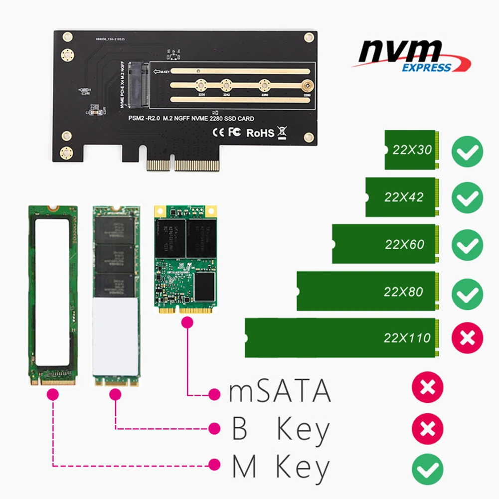адаптер pcie к m2m 2pci express m 2 ssd pcie адаптер m 2 nvmem2 φ p