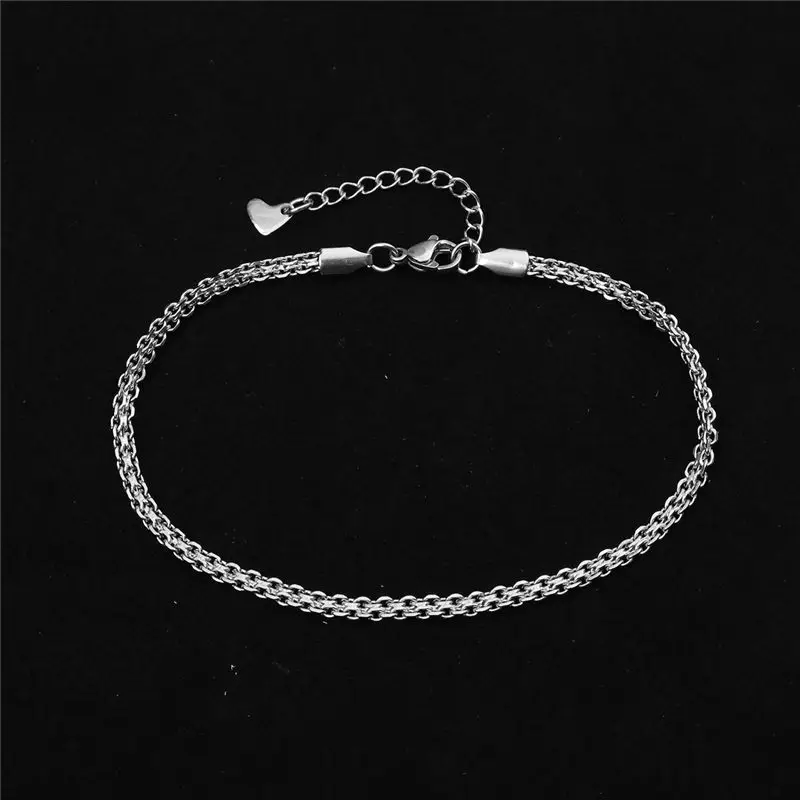 Trendy  Stainless Steel Anklet Simple  On Foot Ankle Bracelets For Women Men Leg Chain Jewelry Gifts 23.5cm - 22cm Long 1 PC images - 6