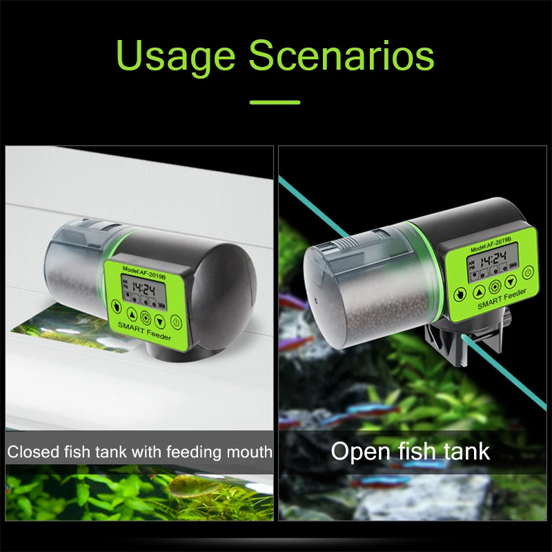 

Smart Automatic Fish Feeder 200ML Aquarium Tank Timer Feeder LCD Indicates Feeding Aquarium Portable Timer Accessories Dispenser