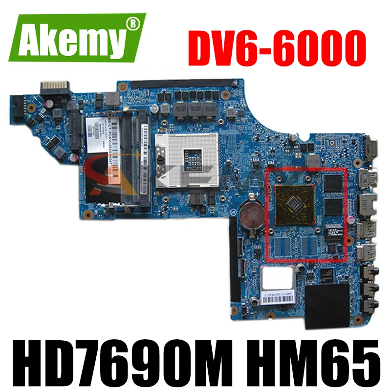 

AKemy материнская плата для ноутбука HP Pavilion DV6 DV6-6000 DV6T-6000 665345-001 665345-501 HD7690M HM65 материнская плата