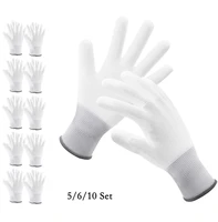 5 10 pair white nylon anti slip working glove for car wrapping vinyl stickers application window tint installation tools