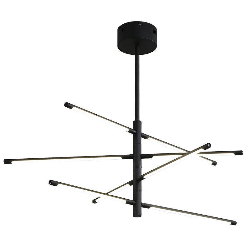 Минималистичная линейная Подвесная лампа для спальни столовой с 4/6/8 насадками