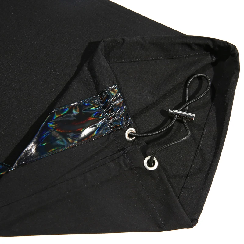 Яркие черные брюки-карго из лакированной кожи Мужская Уличная одежда с карманами