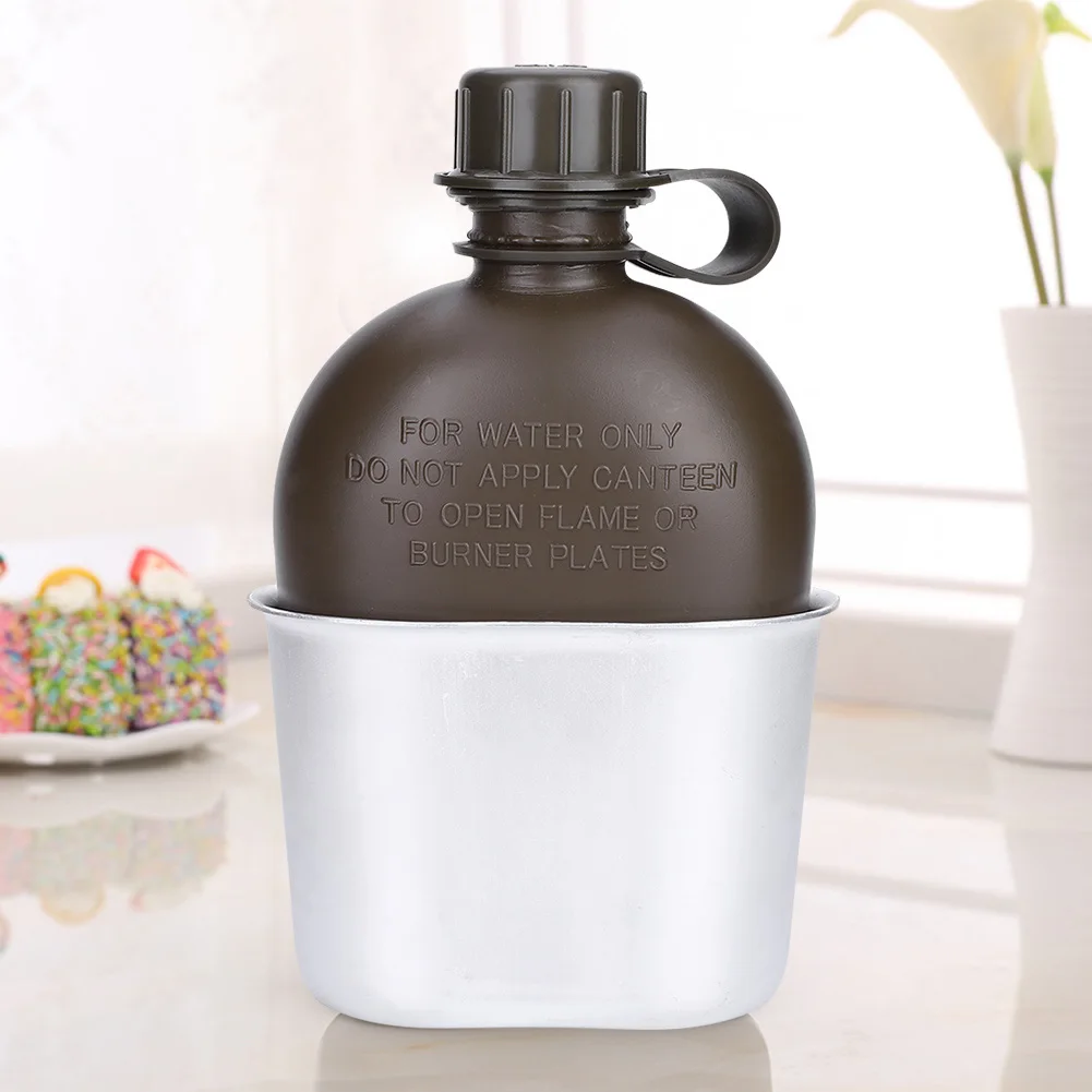 1000 мл камуфляжная ткань армейская зеленая пластиковая Спортивная бутылка для