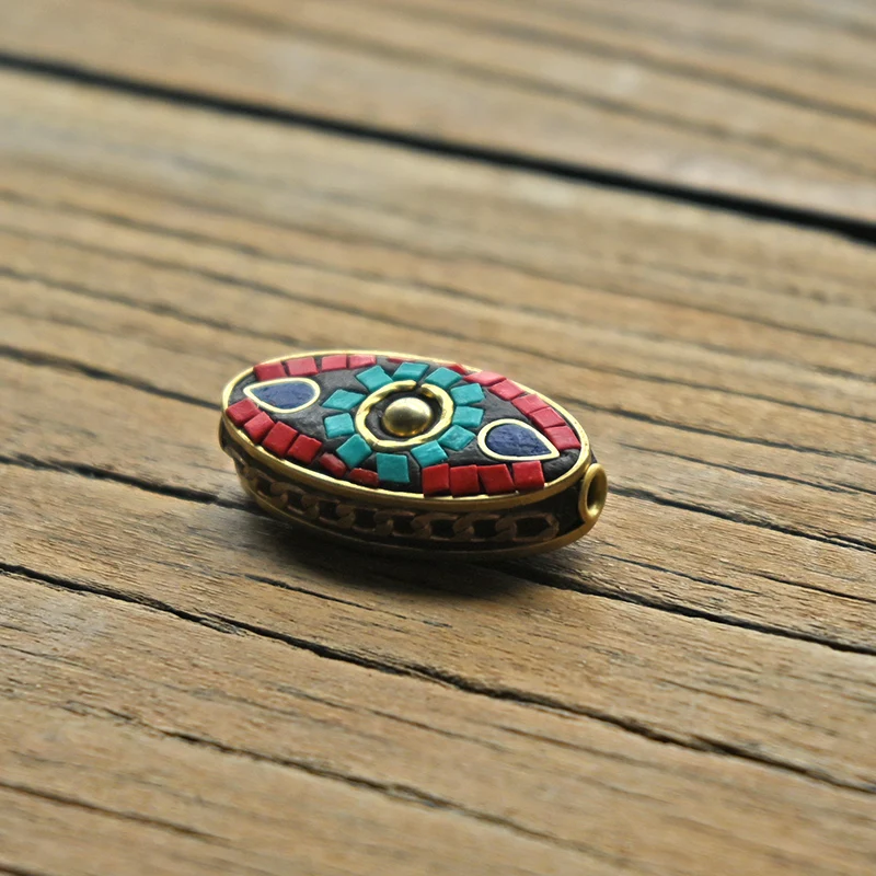 TZ-D01 овальный глаз в стиле ретро Непал бусы ручной работы красный коралл