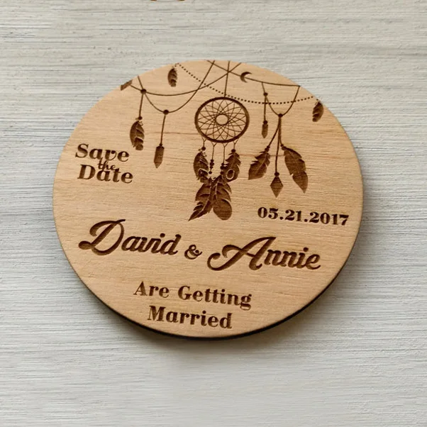 Свадебное уведомление в рустикальном стиле магнит для сохранения даты дизайн