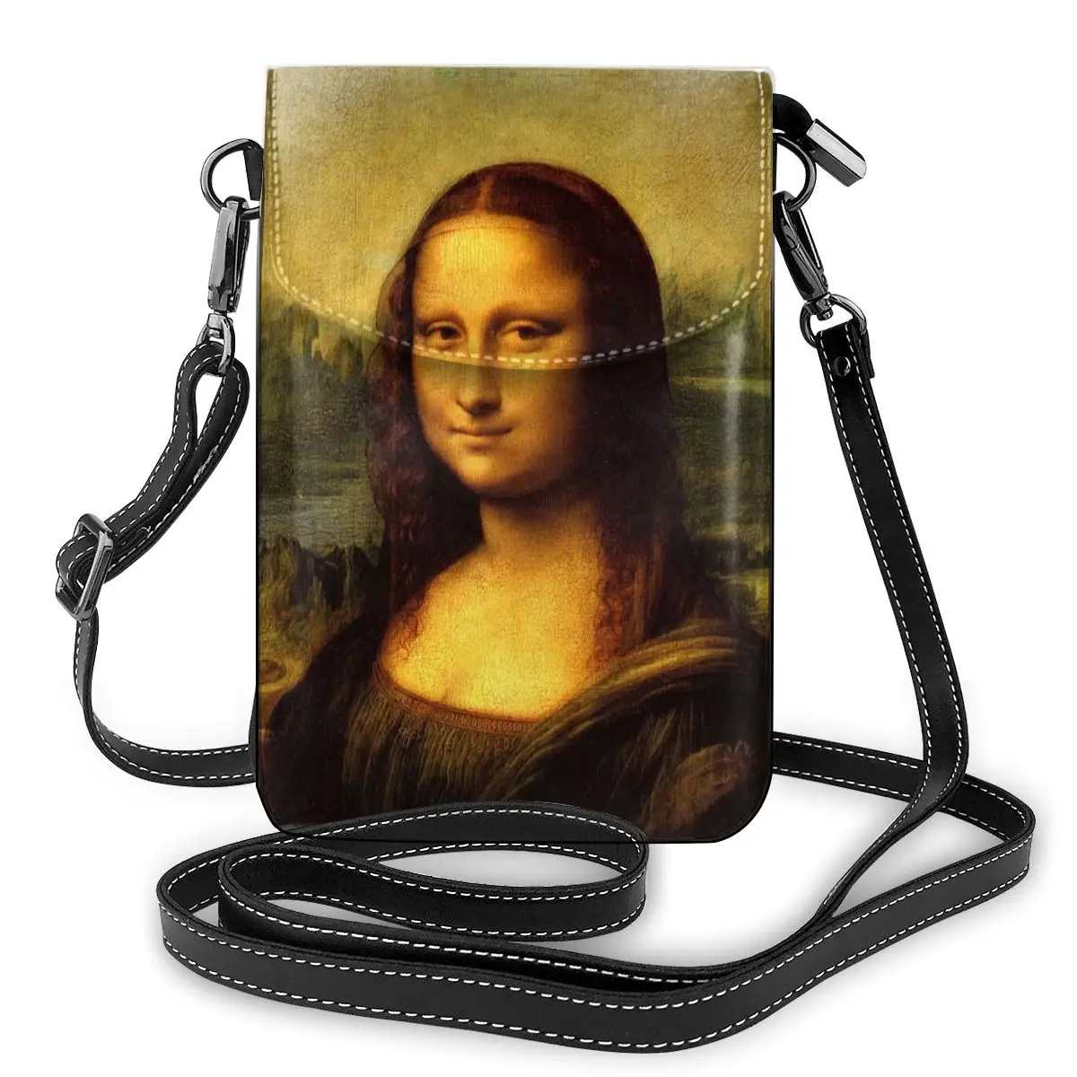 

Mona Lisa Shoulder Bag Mona Lisa Leather Bag Crossbody Women Bags Street Student Slim Pattern Purse