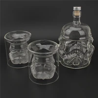 crystal skull head glass cup double wall glass whisky vodka coffee tea cups shot glasses set bottle bar party drinkware tools