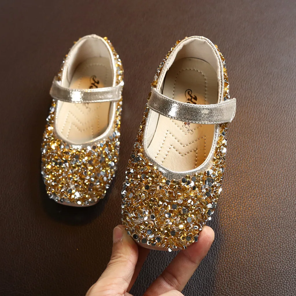 2019 на осень для девочек детские туфли принцессы детская одежда с блестками