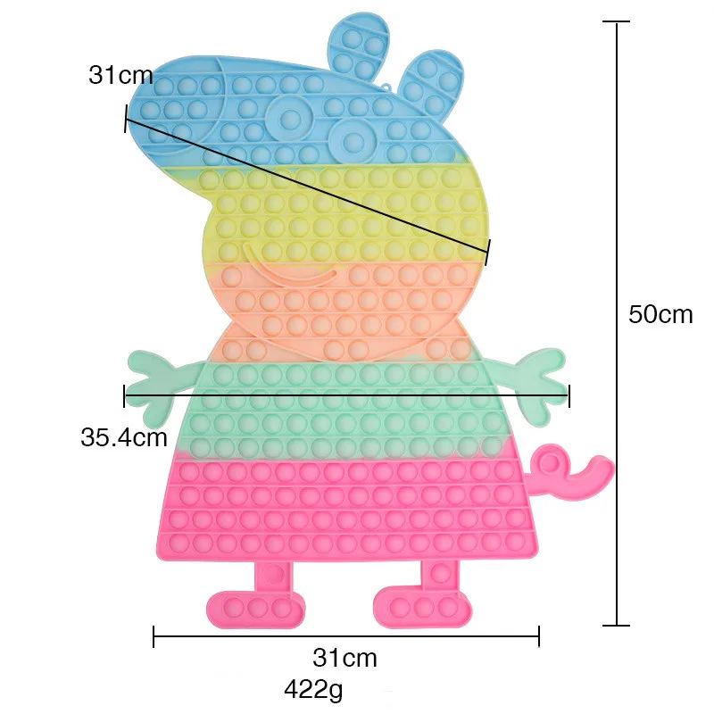 

Большая Огромная игрушка-антистресс, розовая свинка, пузырьки, сенсорные игрушки, тревожность, снятие стресса, Радужный подарок для аутизма...