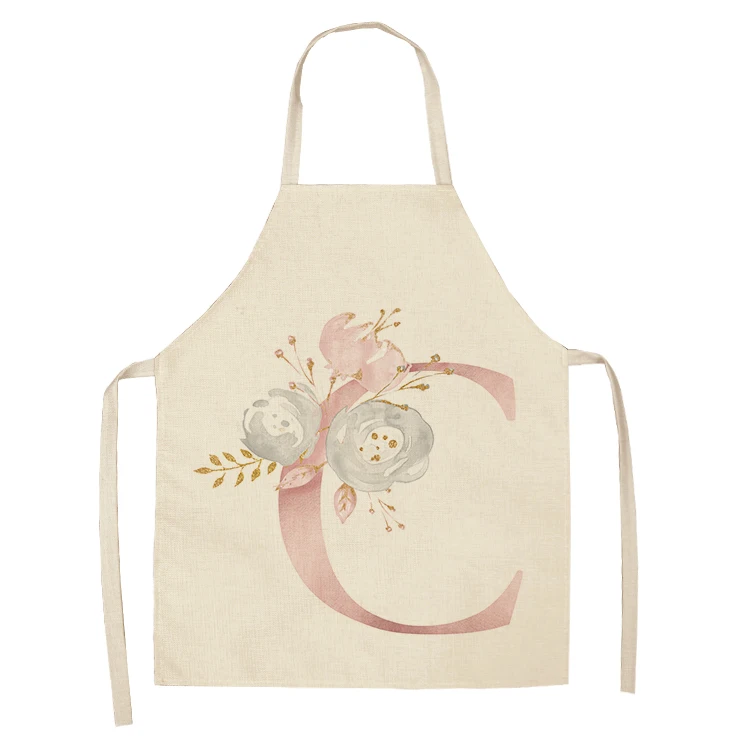 1 шт. розового цвета с цветочным рисунком для девочек из хлопка и льна фартуки