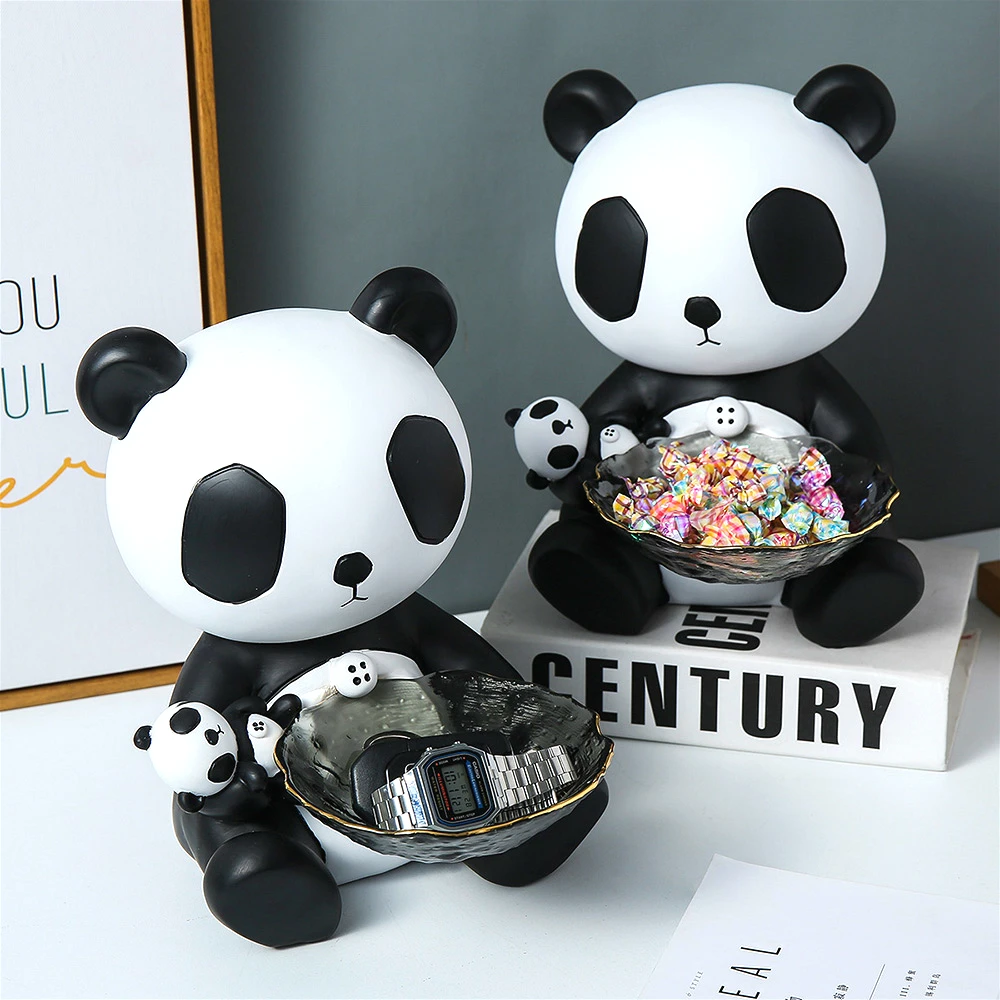 

Panda Statues Storage Box Desk Decoration Animal Figurines Christmas Decorations Home Decoration Accessories for Living Room