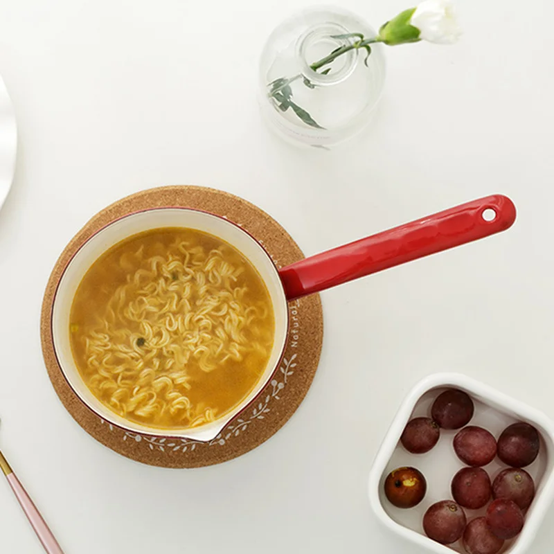 1L эмалированный горшок молочный с одной ручкой мгновенный для лапши детская